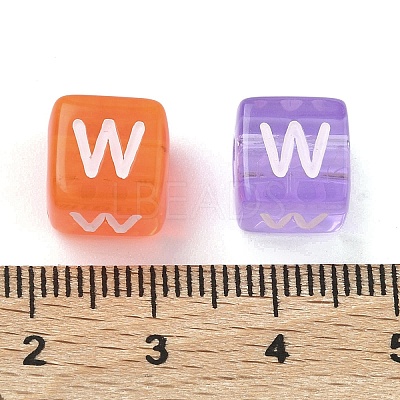 Spray Painted Transparent Acrylic Beads MACR-K365-07W-1