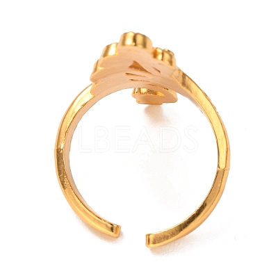 Alloy Peacock Cuff Ring Settings for Rhinestone RJEW-WH0001-21G-1