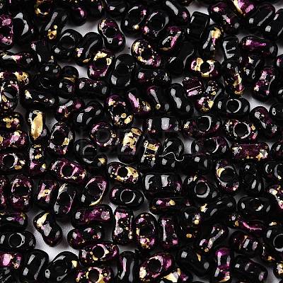 Picasso Spray Painted Glass Seed Beads SEED-T006-04-39-1