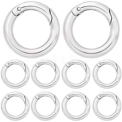 12Pcs Brass Spring Gate Rings KK-SC0008-03P-1
