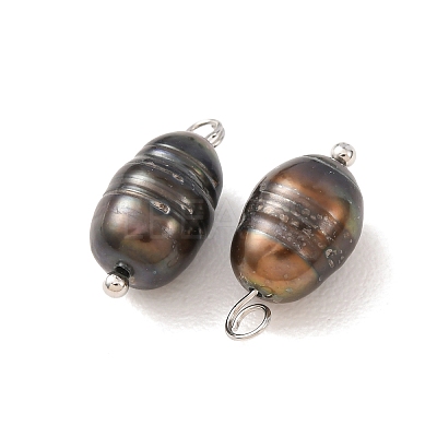 60Pcs 3 Styles Dyed Natural Cultured Freshwater Pearl Rice Pendants PALLOY-CW00005-1