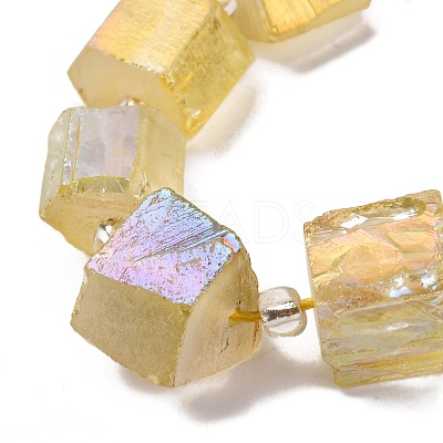 Electroplated Natural Quartz Beads Strands G-G767-02-23-1