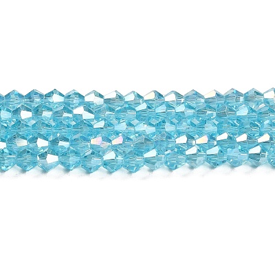 Transparent Electroplate Glass Beads Strands EGLA-A039-T6mm-B20-1
