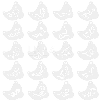 20Pcs PET Tattoo Stencil Templates AJEW-WH20141-12-1