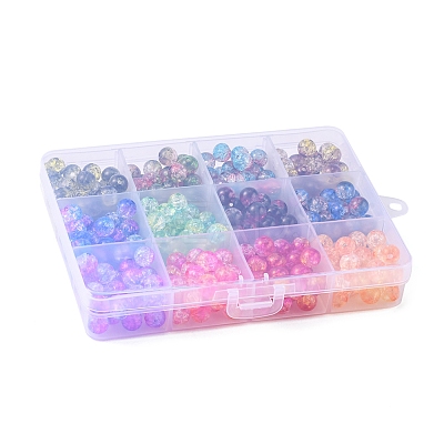 360Pcs 12 Style Transparent Crackle Acrylic Beads CACR-YW0001-03-1
