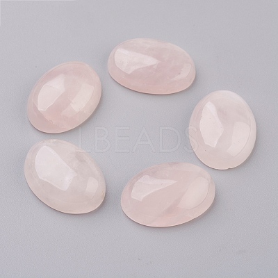 Natural Rose Quartz Flat Back Cabochons G-G741-18x25mm-21-1