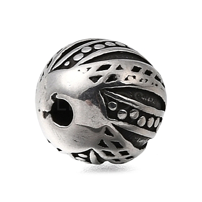 Engraved 304 Stainless Steel Beads STAS-H263-17AS-08-1
