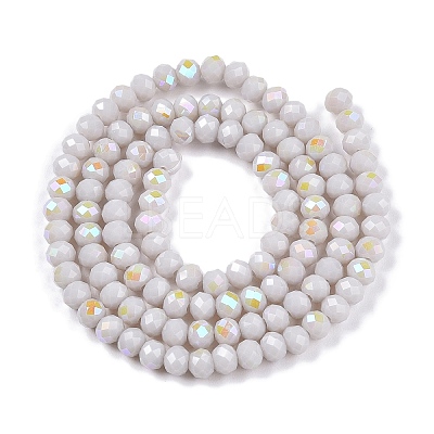 Electroplate Opaque Solid Color Glass Beads Strands EGLA-A044-P4mm-L19-1