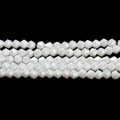Opaque Solid Color Electroplate Glass Beads Strands GLAA-F029-P4mm-C15-1