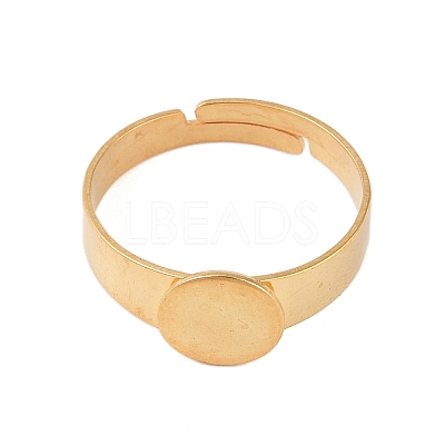 Adjustable 304 Stainless Steel Finger Rings Components STAS-F149-21G-B-1