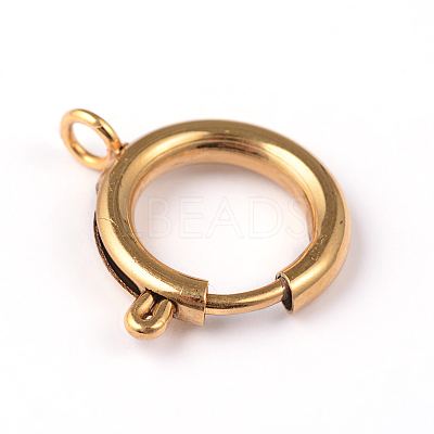 Ion Plating(IP) 304 Stainless Steel Spring Ring Clasps LS-STAS-G170-08G-1