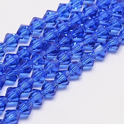 Imitate Austrian Crystal Bicone Glass Beads Strands GLAA-F029-6x6mm-08-1