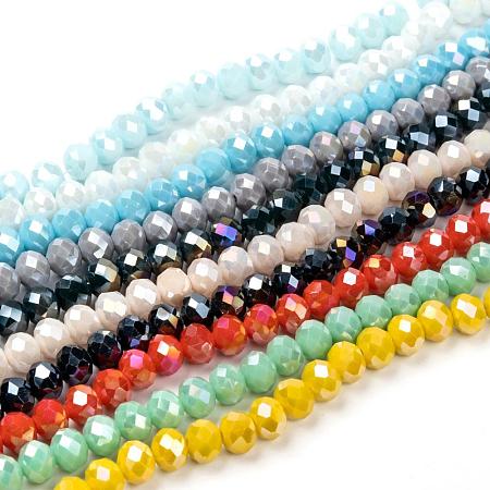Electroplate Glass Beads Strands EGLA-X0007-01E-8mm-1