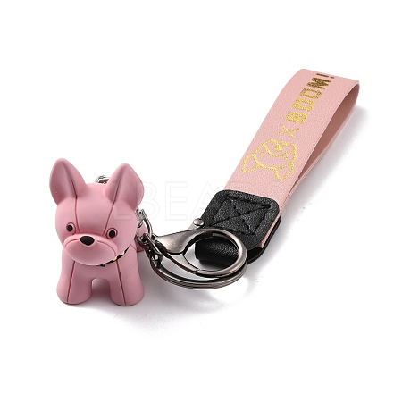 Imitation Leather Clasps Keychain KEYC-I113-01D-1