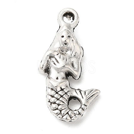 Tibetan Style Alloy Mermaid Pendants TIBEP-Q043-223-RS-1