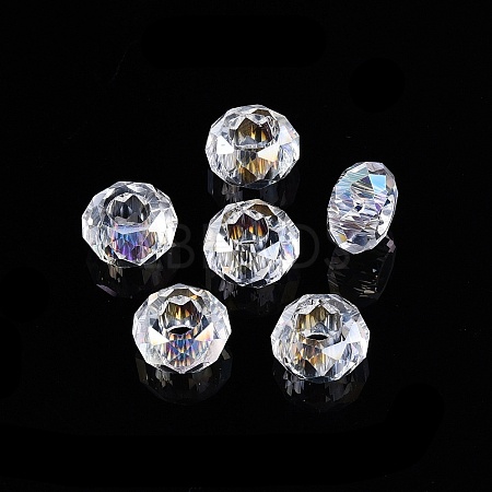 Transparent Glass European Beads GPDL-N005-D14mm-A01-1