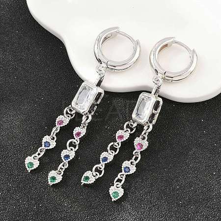 Brass Micro Pave Cubic Zirconia Chandelier Earrings KK-CBA8324-15P-1