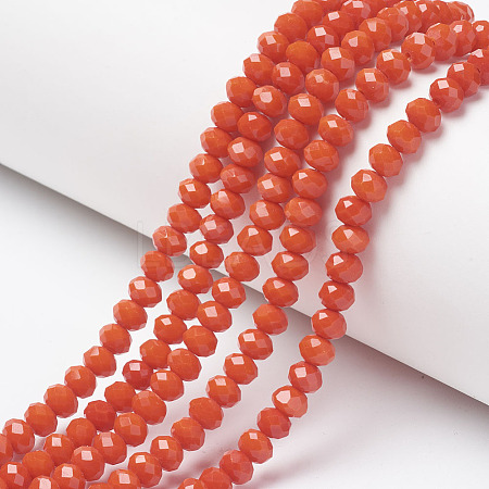 Opaque Solid Color Glass Beads Strands X1-EGLA-A034-P6mm-D03-1