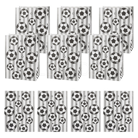 15Pcs Football Print Paper Cady Bags ABAG-TA0002-33B-1