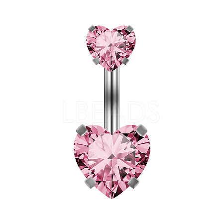 Heart Cubic Zirconia Belly Button Rings WG98059-05-1