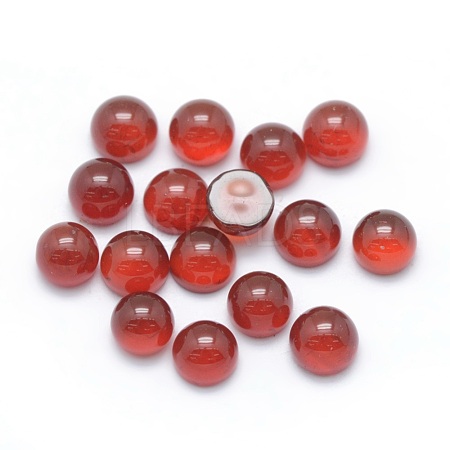 Natural Carnelian Cabochons G-P393-R03-8MM-1