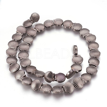 Electroplated Non-magnetic Synthetic Hematite Beads Strands G-P392-L09-1