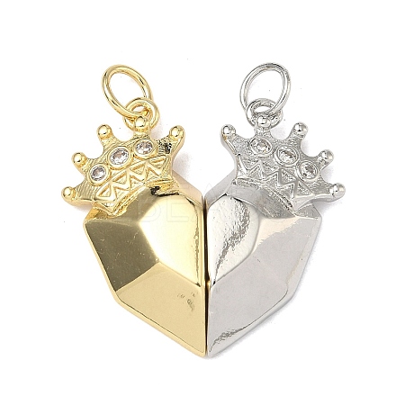 Valentine's Day Brass Micro Pave Clear Cubic Zirconia Split Pendants KK-A293-28B-G-1