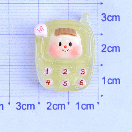 Luminous Transparent Resin Cell Phone Cabochons LUMI-PW0004-026B-1