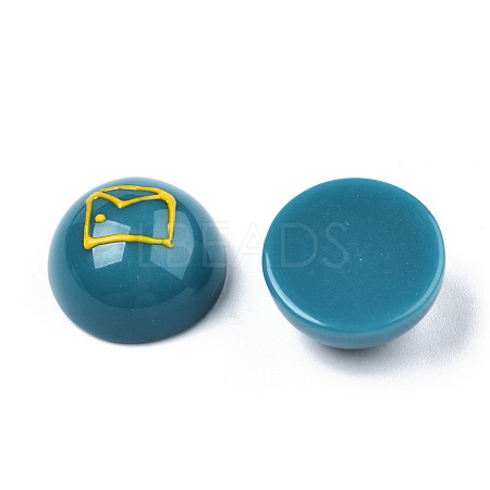 Opaque Resin Enamel Cabochons CRES-N031-019-1