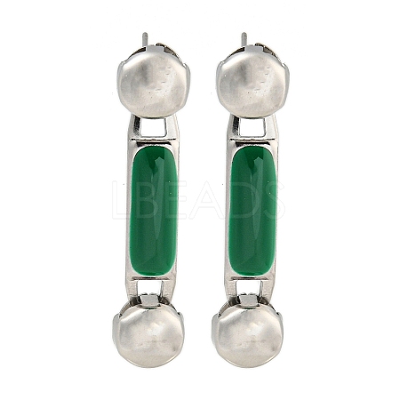 304 Stainless Steel Enamel Stud Earrings EJEW-S229-15P-08-1