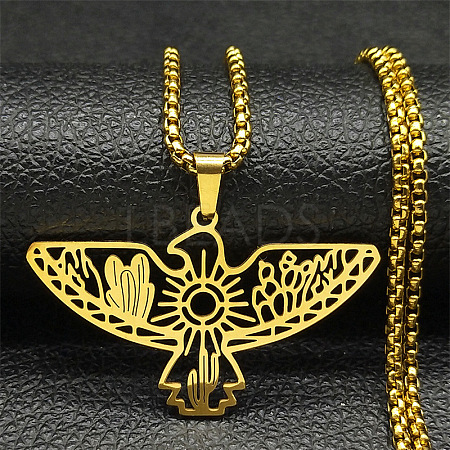 201 Stainless Steel Pendant Necklaces NJEW-C066-18G-1