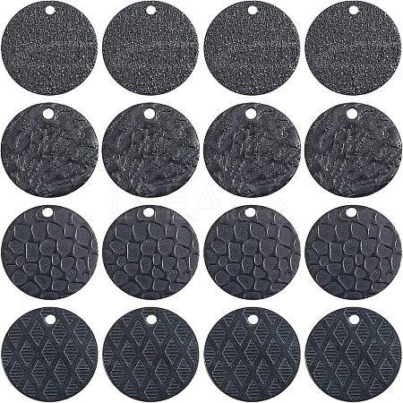 24Pcs 4 Style Stainless Steel Pendants STAS-UN0037-17-1
