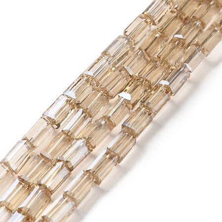 Electroplate Transparent Glass Beads Strands Pearl Luster Plated EGLA-H106-01A-PL02-1