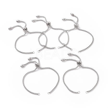 Tarnish Resistant Adjustable 304 Stainless Steel Slider Bracelets Making STAS-T050-030P-1