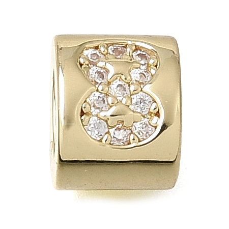 Brass Micro Pave Clear Cubic Zirconia Beads CU-CBAA19F-01G-I-1