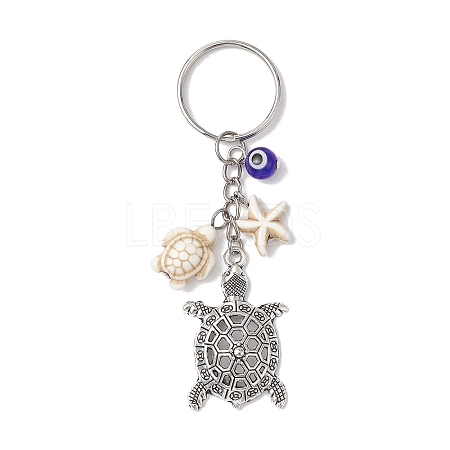 Tibetan Style Alloy Tortoise Keychains KEYC-JKC00964-02-1