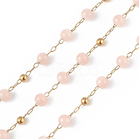 Dyed Natural Jade Round Beaded Chain CHS-C006-01B-1