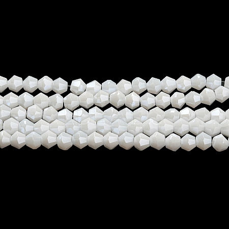 Opaque Solid Color Electroplate Glass Beads Strands GLAA-F029-P4mm-C15-1