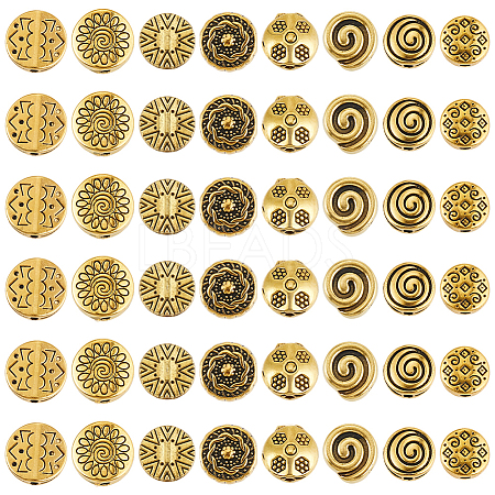 160Pcs 8 Styles Tibetan Style Alloy Beads FIND-PA0001-65A-1