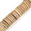 Dyed Natural Coconut Flat Round Bead Strands COCB-O003-12E-01-1