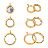 3Pcs 3 Style 304 Stainless Steel Locket Pendants FIND-UN0001-83G-1