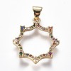 Brass Micro Pave Cubic Zirconia Pendants ZIRC-K079-26-1