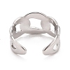 Non-Tarnish 304 Stainless Steel Curb Chain Shape Cuff Ring for Women RJEW-C025-31P-2