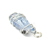 2Pcs Electroplated Natural Quartz Crystal Dyed Copper Wire Wrapped Pendants PALLOY-JF03168-02-5