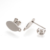 Non-Tarnish 304 Stainless Steel Stud Earring Findings X-STAS-Q223-03-3
