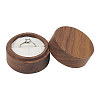 Round Wooden Single Ring Storage Boxes with Velvet Inside AJEW-WH0513-26B-1