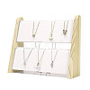 2-Tier PU Leather Pendant & Necklace Display Stands NDIS-F004-01B-1
