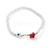 Imitation Jade Faceted Glass Beads Stretch Bracelets BJEW-JB05839-2