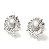 Rack Plating Brass Stud Earring Finding EJEW-H016-39P-2