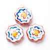 Handmade Porcelain Flower Beads Strands PORC-G006-14D-4